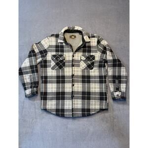 Freedom Foundery Lined Flannel Black & Gray Shirt/Jacket w/Side Pockets Size Med
